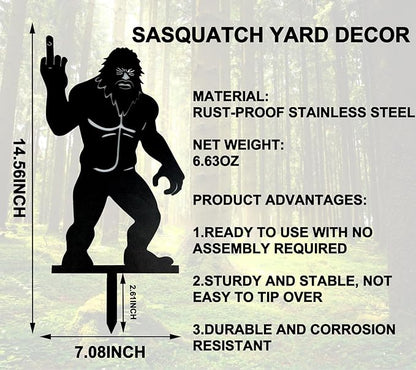 Funny Sasquatch Garden Stake Gifts - Cool Metal Sasquatch Lover Present for Birthday Fathers Day Christmas Valentines for Men Women, Novelty Yard Statue Outdoor Prank & Conversation Starter, 1 Pack