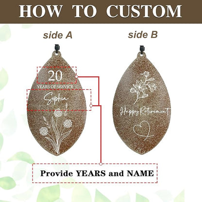 ASTARIN Personalized Happy Retirement Gift, Custom Name Retirement Wind Chimes for Women Men, 35" Large Deep Tone Wind Chime Retire Gifts for Teacher Co-Workers Boss(Produced in USA)