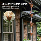 Metal Rain Chain Decoration 8.7FT., Rain Catcher Metal Chain Gutter Downspout 105'' for House Eaves, Garden & Home, Butterfly&Flowers Shape Rain Chains