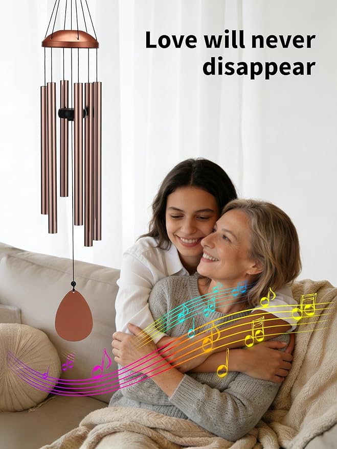 Large Alu Wind Chimes 37 Inch Zen Atmosohere A Gift for Mon Neighbor Suit for Garden Outdor Yoga Patio Decoration Unisex Brown