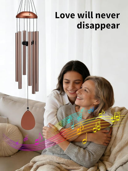 Large Alu Wind Chimes 37 Inch Zen Atmosohere A Gift for Mon Neighbor Suit for Garden Outdor Yoga Patio Decoration Unisex Brown