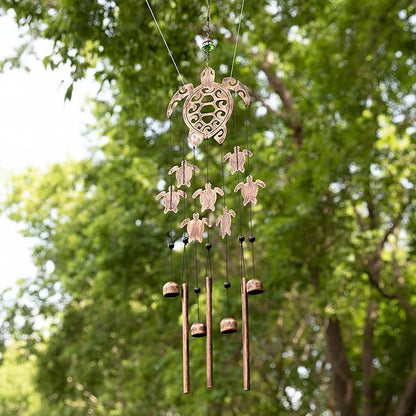 VP Home Tribal Turtles Outdoor Garden Decor Wind Chime (Rustic Copper)