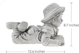 Boy with Book Resin Garden Statue | Outdoor Indoor Figurine Gift Decoration for Home Décor, Patio, Yard, and Garden