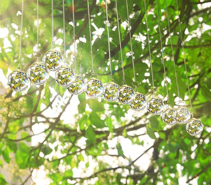 Merrynine 30mm/1.18" 20pcs Crystal Prism Suncatcher for Windows Hanging, Clear Glass Crystal Sun Catcher Beads for Pendants Maker, Crystal Balls for Indoor Window, Feng Shui, Women Girl Gifts