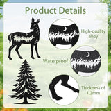 Romart Deer and Pine Tree Decorative Garden Stakes, 4 Pcs Forest Silhouette Metal Garden Stakes for Outdoor Yard Lawn Decor, Christmas for Nature Lovers