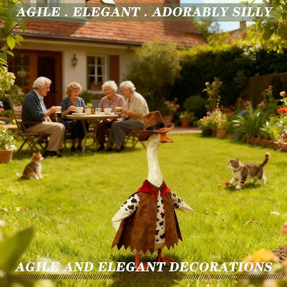Independence Day Style Cute Outfit for 23-Inch Cement Goose – Outdoor Garden Yard Porch Decor