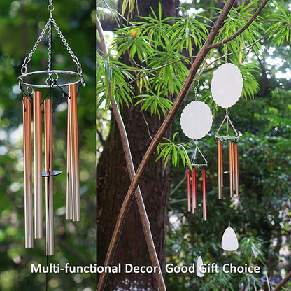 5 Packs 6inch Sublimation Wind Chime Blanks Set Double Size Printable Aluminum Metal Custom Wind Sculpture Kinetic Chimes for Heat Press DIY Craft Yard and Garden Indoor Hanging Decoration