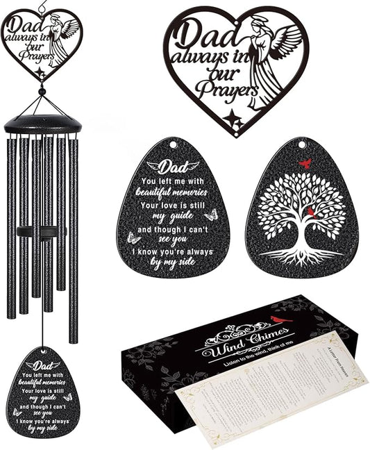Memorial Gifts for Loss of Dad, 30 Inch Memorial Windchimes Outdoors,Sympathy Gifts for Loss of Father,Condolence Bereavement Gift, Angel Ornaments Wind Chimes Home Decor with Soothing Melodic Tones
