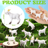 Foilswirl 50 Pcs Mini Goat Figurines Miniature Resin Farm Animal Figurines Set for Decorating Outdoor Micro Landscape Mini Gardens Potted Plant Accessories and Creative DIY Props Cake Topper (Goat)