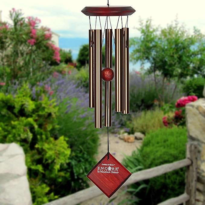 Woodstock Wind Chimes of Mars Chime for Outside 17" Bronze Small Light Sound Wind Chime Décor for Outdoor Garden, Patio, Porch, Encore Collection