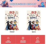 AVOIN colorlife Patriotic 4th of July Dogs Garden Flag 12x18 Inch Double Sided, Memorial Day Independence Day American Stars and Stripes Yard Outdoor Decoration