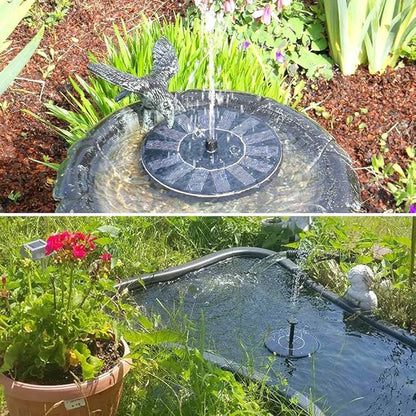 Solar Bird Bath Fountain Pump with 3 Nozzles Floating Water Feature for Garden Pond Pool Fish Tank Outdoor Solar-Powered Spray Pump