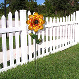 Metal Flower Garden Stake Yard Art Garden Decor, 42" Large Handcrafted Gold Metal Outdoor Decor Lawn Ornaments Grave Decorations for Cemetery