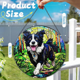 8″ Stained Glass Window Hanging Ornament, Border Collie Stained Glass Suncatcher Ornament, Sun-Catcher Window Decor | Gifts for Dog Lovers, Dog Lover Gift, Pet Lover Gift