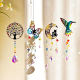 Hummingbird Crystal Suncatcher, Hanging Garden Suncatchers, Hummingbird Crystal Decoration for Window & Garden, Decorative Hanging Ornament