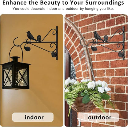 ATKKE Adjustable Wall Plant Hanger(12 to 18 inch), Bird Feeder Hook Hangers Telescopic Metal Hanging Basket Brackets for Plant Pot Hummingbird Feeder Wind Chimes Lantern String Lights, 4 Pack