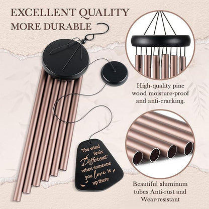 Leebbsin Loss of Loved One Gift, 25.5" Sympathy Wind Chimes, Memorial Gifts for Loss of Loved One, Mom, Dad, Wife, Husband, Child, Remembrance & Bereavement Gifts for Funreal, Outdoor