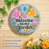 Welcome to My Garden Stepping Stone Outdoor, Butterfly Flower Stone Statue for Garden, Funny Stepping Stone for Yard, Balcony, Patio, Lawn Decorative, Spring in Garden Collection (Butterflies)
