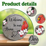Welcome to Our Home-Resin Stepping Stone,Outdoor Garden Pathway Decoration,Round Red Hummingbird Decorative Stone for Garden,Walkway Sculpture Yard Art for Patio,Home Decor