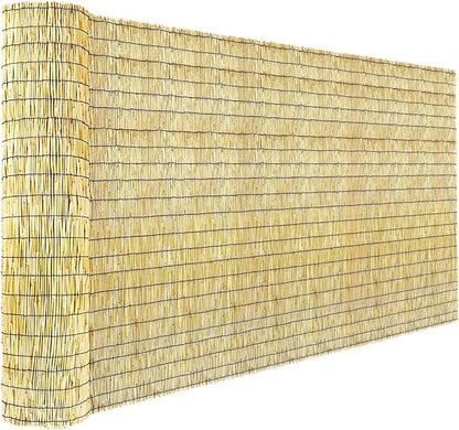 KOIUEYW Bamboo Reed Fencing, Natural Reed Fence Rolls 4 Feet High, Decorative Bamboo Privacy Curtains for Patio Garden Balcony Backyard Outdoor, 4 x 16 FT