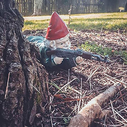 Military Garden Gnomes, Garden Statues Gnome with Gun, Funny Army Gnomes Soldiers Tactical Statue for Indoor Outdoor, Patio, Yard, Lawn, Christmas Ornaments, Home Décor