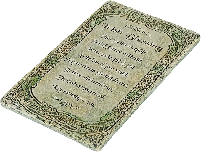 Joseph's Studio by Roman Inc., IRISH BLESSING WALL, Garden Collection, Religious Statue, Holy Family, Memorial, Angel, Patron Saint, Garden Décor (8x5x1)