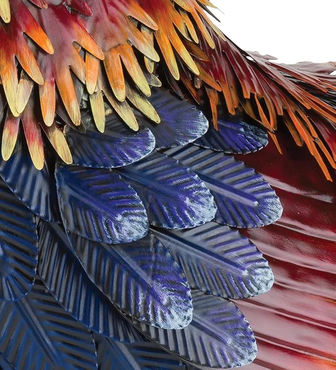 Regal Art & Gift Handcrafted Metal Rooster Statue, Weather-Resistant Farmhouse Yard Art, Indoor/Outdoor Garden Sculpture, Detailed Feather Design, Decorative Bird for Home & Garden, Arroyo, 21" Height