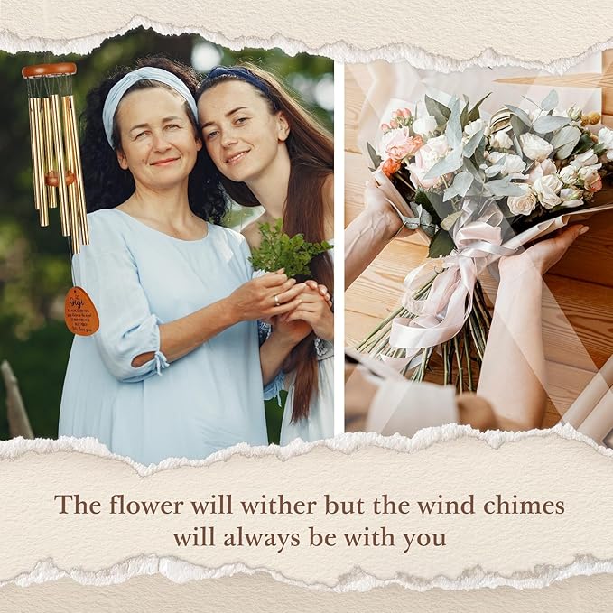 Leebbsin Gifts for Gigi, Gigi Wind Chime, Mother's Day Best Gifts for Gigi, Birthday Gift from Grandchildren, Gift Ideas for Mothers Day, Thanksgiving, Christmas