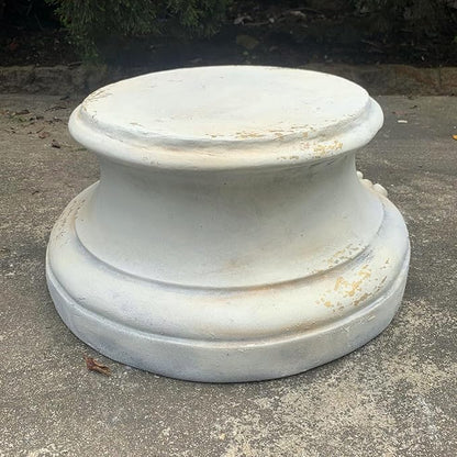 Zaer Ltd. 10.6" Tall Magnesium Pedestal for Angel Statues in Antique Grey Distressed Finish Antique Classical Design (Pedastal)