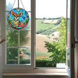 Chihuahua Stained Glass Window Hanging Chihuahua Sun Catcher Decor Dog Lover Gifts for Women Suncatchers for Garden Home Windows Hanging Decoration, 7.87inch