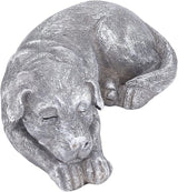 Hapivida Dog Garden Statue, Puppy Garden Memorial Stone Sleeping Dog Sculpture Decor Outdoor Resin Realistics Sculptures Grey
