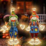 Fall Decorations Outdoor Scarecrow with Firework Lamp, Solar Powered Autumn Harvest Thanksgiving Halloween Decor for Yard,Garden,Porch, Farmhouse - 39 Inch