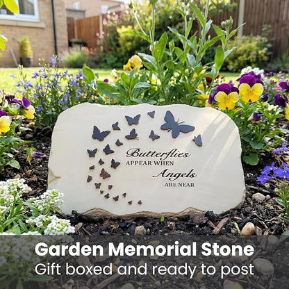 Memorial Stones for Loved Ones Outside - Memorial Garden Stones in Memory of Loved Ones Lost, Pet Memorial Stone, Garden Remembrance Stones - 10.5 x 7 x 0.5 inches, Waterproof Resin