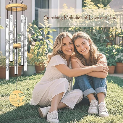 Aunt Gifts, Birthday Gifts for Aunt from Niece Nephew, 32" Butterfly Daisy Modern Wind Chimes, Best Aunts Ever Gift for Women Birthday Mother's Day, Garden Home Decor (for Aunt)