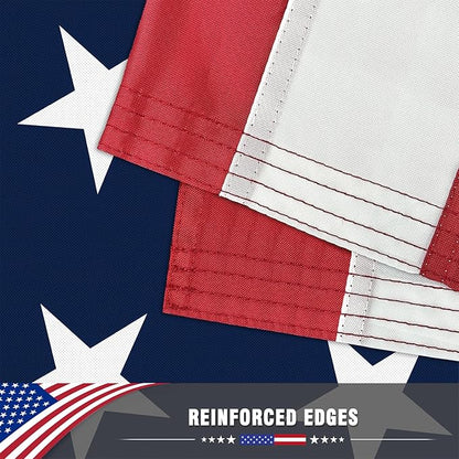 American Flag 3x5 Ft, American Flags for Outside 3x5, US Flag with Bright Color, Brass Grommets & Fade Proof Polyester for Outdoor Flying & Indoor Decor- Home, Garden, Porch