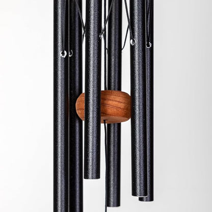 Festival 18-inch Redwood Wind Chime in Black by Wind River for Patio, Backyard, Garden, and Outdoor décor. Made in The USA