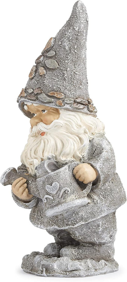 Roman Giftware Inc., Pudgy Pals Collection, Pebble Gnome with Kettle Statue, 14" H, Decorative, Garden Gift, Home Outdoor Decor, Durable, Long Lasting