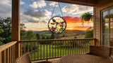 Stained Glass Window Hanging - A Dragonfly is Docked in The Garden 6.3 Inches Suncatcher for Garden Home Decor for Women Mon Grandma Friends