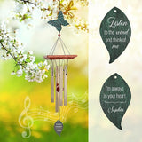 Personalized Sympathy Wind Chimes, Sympathy Gifts for Loss of a Loved One, Wind Chimes Customized Memory Words for Loss of Loved Person, Bereavement/Memorial Gift for Loss