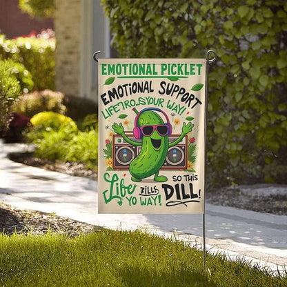 Emotional Picklet Support Dill Life Garden Flag Double Sided Flags For Room Outside Yard Flag Outdoor Banner Wall Art Hanging 12.5"X18"