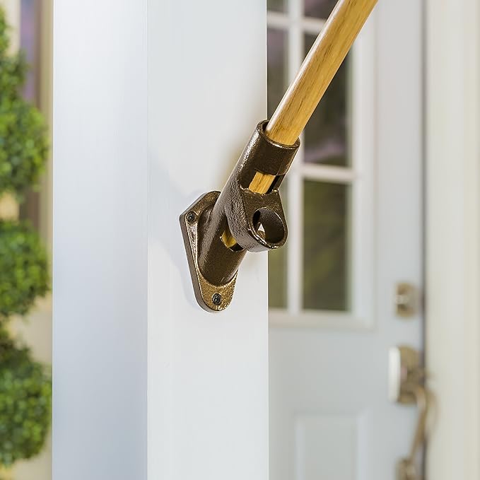 Evergreen Flag Bracket Two-Position 45 and 90 Degree | Cast Iron | Bronze| Hardware Incl | Outdoor Home | Residential or Commercial | Pole - Not Included