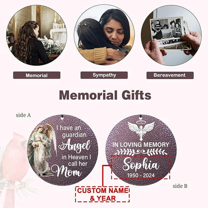 ASTARIN 36" Large Deep Tone Personalized Sympathy Wind Chimes, Memorial Wind Chime for Loss of Mother Father Loved One, Angel Bereavement Gifts Decor Outdoor Patio Garden Graveyard, Produced in USA