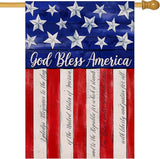 Artofy God Bless America 4th of July Home Decorative House Flag, Garden Yard American Stars Stripes Outside Decor, USA Patriotic Outdoor Large Burlap Decoration Double Sided 28 x 40