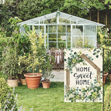 AVOIN colorlife Home Sweet Home Spring Floral Garden Flag 12x18 Inch Double Sided Outside, Eucalyptus Flowers Seasonal Welcome Yard Outdoor Flag