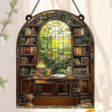 Jesuspirit - Window Hanging Suncatcher – Crystal Clear Acrylic & Wood Sun Catcher for Home Decor, for Women (Your Library, 8 Inches)