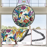 Rngmsi Hummingbird Stained Glass Window Hanging, 7.8″ Sun Catchers with Hook Indoor Window Decor, Decorative Suncatchers Home Garden Art Gift for Bird Lovers Thanksgiving Christmas Housewarming
