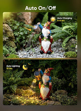 Brightown-Solar-Gnome-Garden-Decor-Statue with 36 LED Lights, Hand-Painted Resin, IP65 Waterproof Outdoor Decor for Patio, Lawn & Yard Decorations, Unique Mothers Day Gifts for Mom