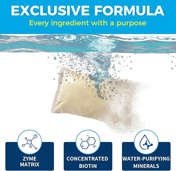LMJP Pond Clarifier Treatment – 36 Packets Natural Pond Water Clear for Outdoor Lakes – Beneficial Enzymes to Improve Water Clarity & Eliminate Odor – Treats Up to 432,000 Sq Ft
