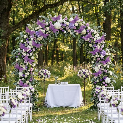 24 Pcs Glitter Dragonfly Decorations, Purple 3D Dragonfly Wall Decor with Clips Stem for Spring Summer Garden Party Wedding, Glitter Dragonflies for Floral Arrangement DIY Craft
