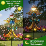 Yard Garden Wind Spinners - Large Outdoor Metal Wind Spinners with Stake, Yard Art Lawn Garden Decor Colorful Angel-Shaped Wind Vane (19.5" W x 79" H)